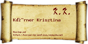 Körner Krisztina névjegykártya