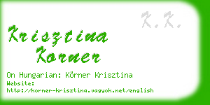 krisztina korner business card