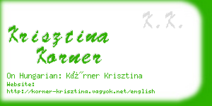 krisztina korner business card